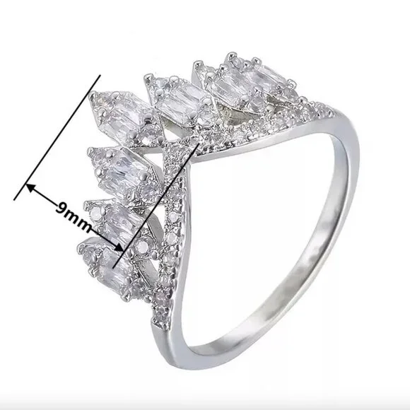 NEW 18k White Gold Sapphire Ring Band Diamond Ring